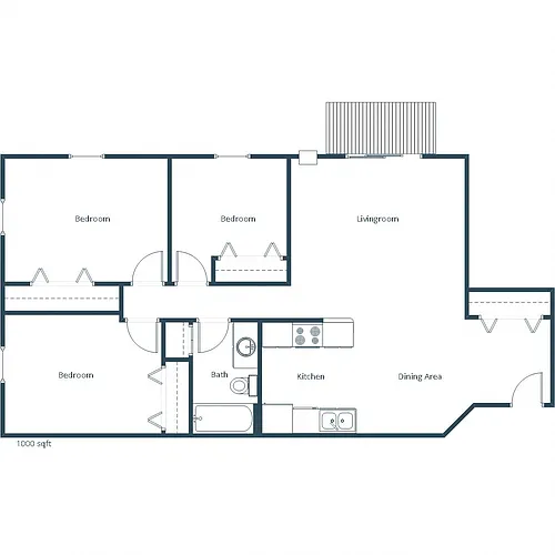 Floor plan Three Bedroom 31A