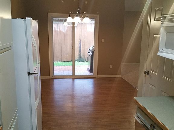 View from kitchen to private outdoor area