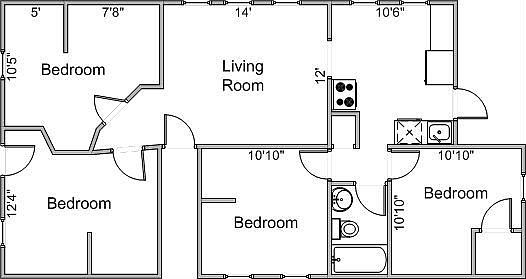 Main Floorplan For 10 S. Orchard St. #3