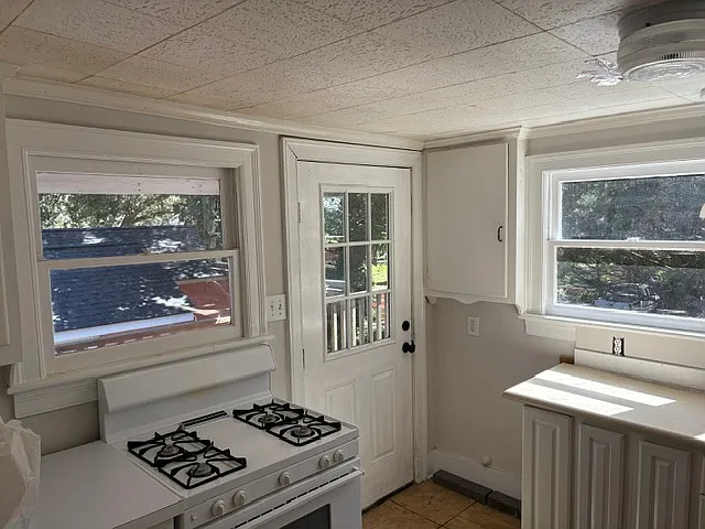 Kitchen- Gas Stove & Back Door
