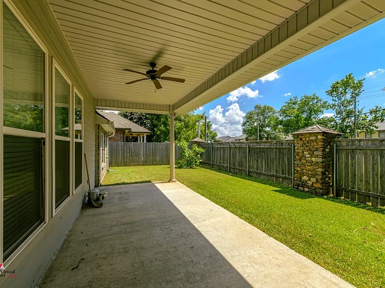 back yard and porch