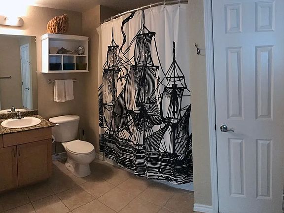 Spacious bathroom with tub & shower
