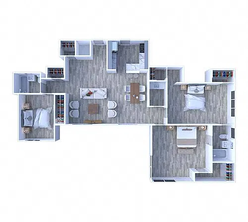 Floor plan 3 Bedrooms Floor Plan C1-PH