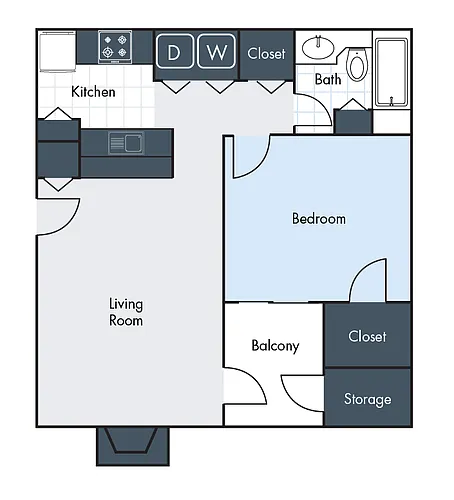 Floor plan A1 - One Bedroom