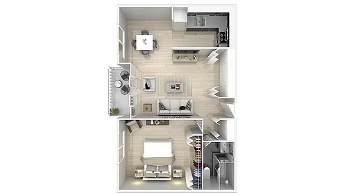 Floor plan 1 Bedroom 1 Bathroom With Balcony