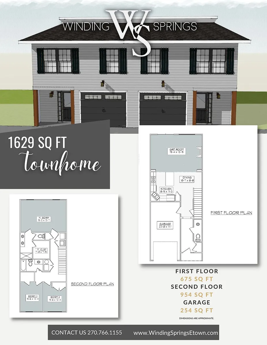 Floor plan Townhome 3 bed