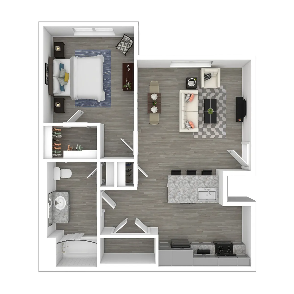 Floor plan 1 Bed 1 Bath