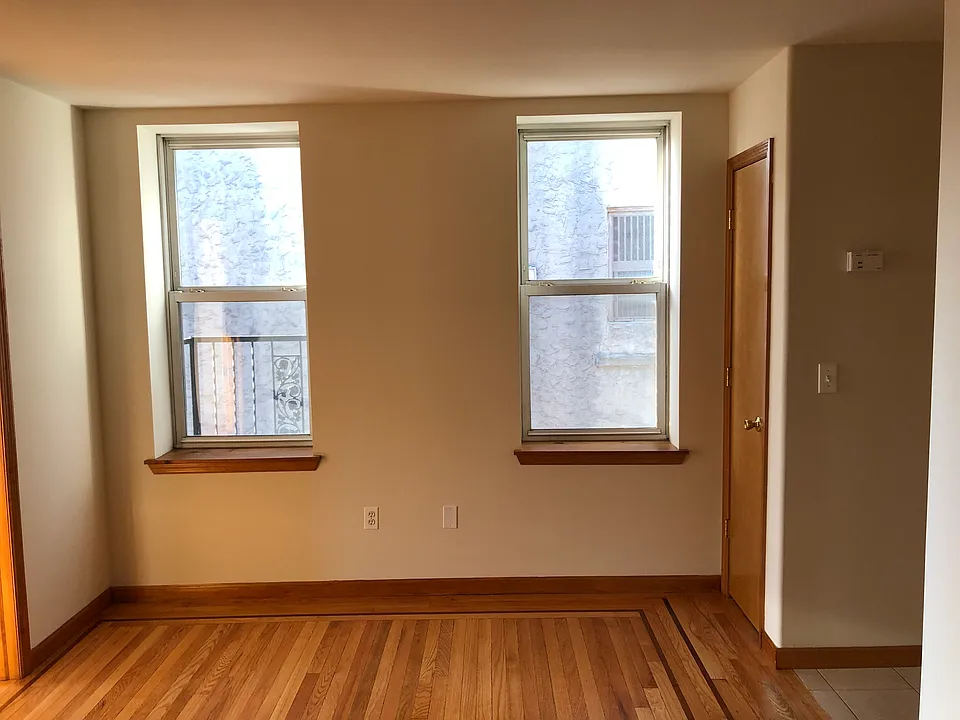 living room with linen closet