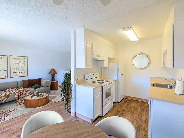 Functional kitchen with plenty of storage and counter space.