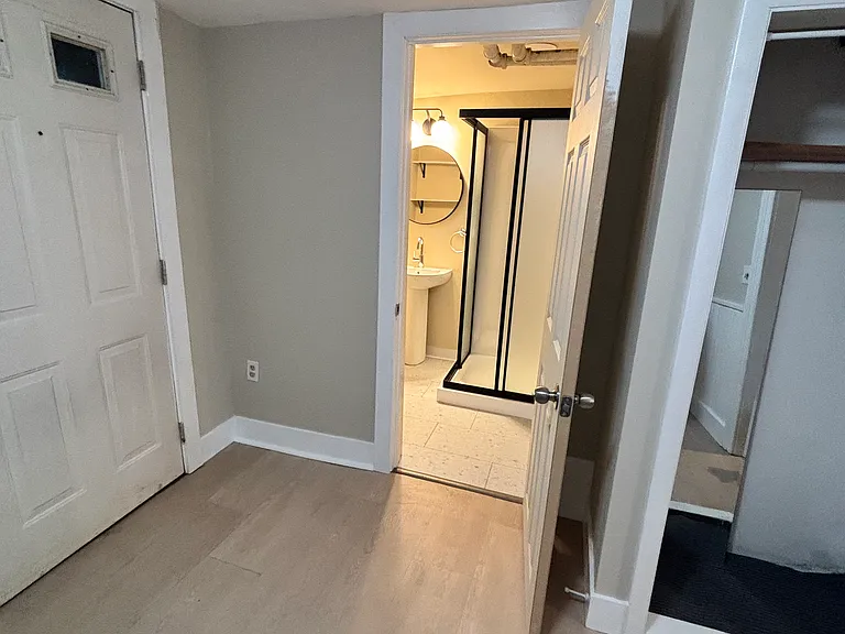 Bedroom into bathroom