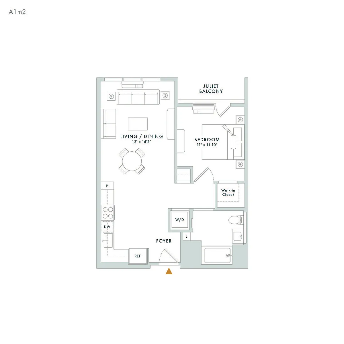 Floor plan A1M2 - Juliet Balcony