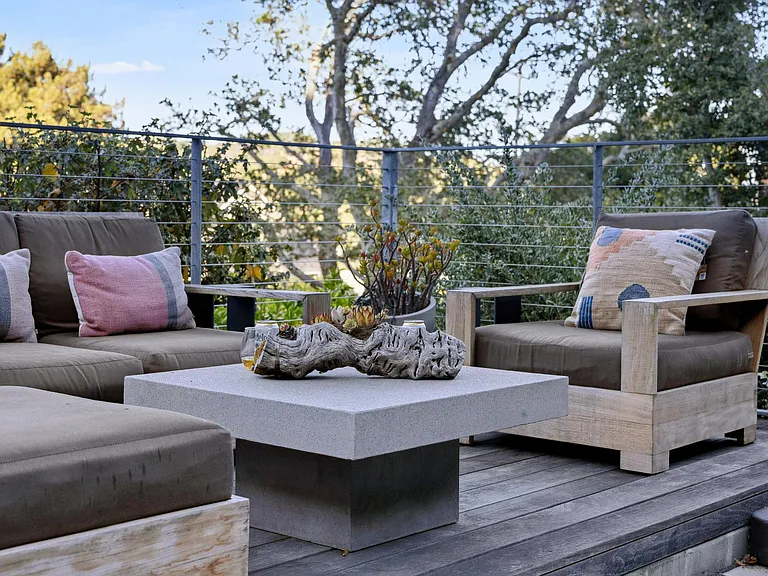 Outdoor sitting area.