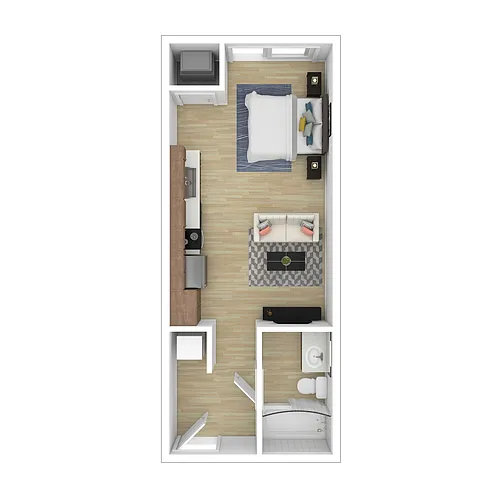 Floor plan Studio C Workforce Housing Unit*