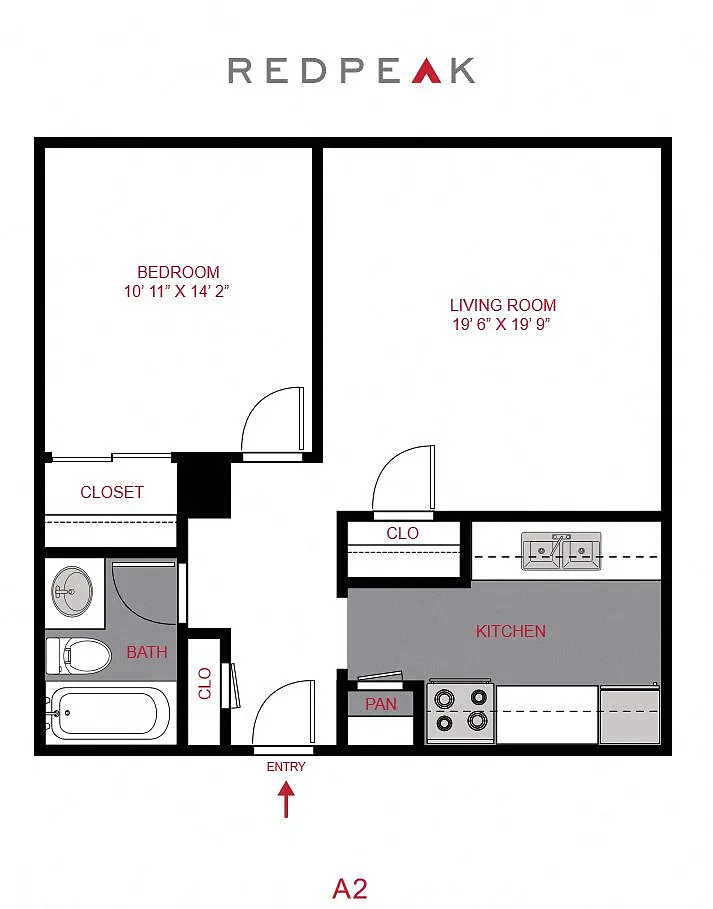 Floor plan 1 Bed 1 Bath