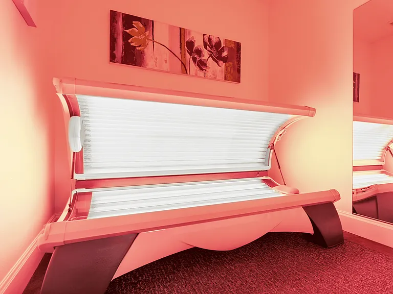 Relax in our on-site tanning bed, available for resident use.