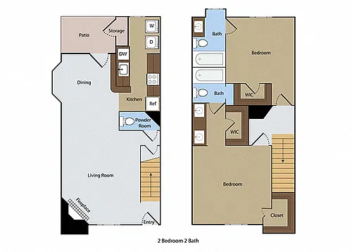 Floor plan 2 BR 2.5 BA Townhome