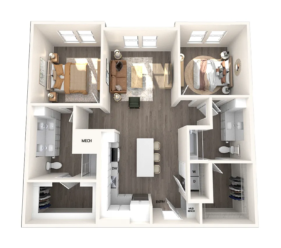 Floor plan B1-1175sf-nodim-115-515