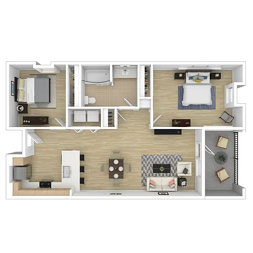 Floor plan Small 2 Bedroom 2 Bath