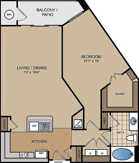 1 Bedroom, 1 Bathroom 1 Bedroom, 1 Bathroom