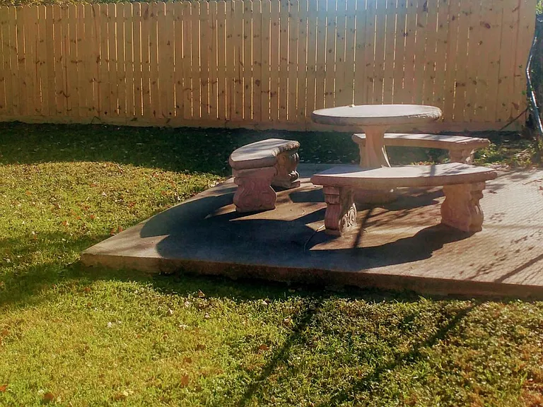 Spacious yard with new privacy fence