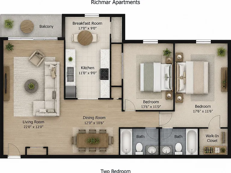 2 Bedroom 2 Bath 2 Bedroom 2 Bath