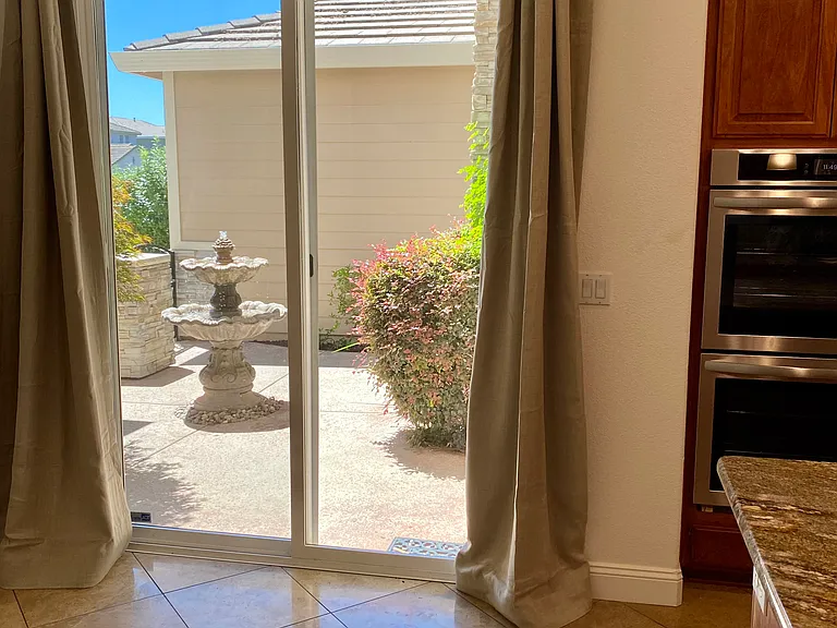 View from kitchen into courtyard