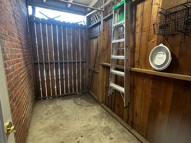 Private outdoor storage room, attached to unit