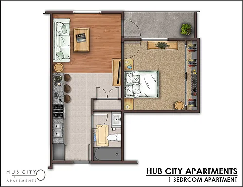Floor plan 1-Bedroom