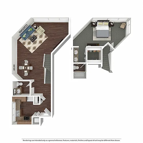 Floor plan Marina View One Bedroom