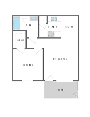 Floor plan 1 Bedroom 1 Bath