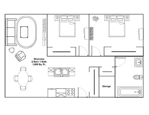 Floor plan 2 Bedroom