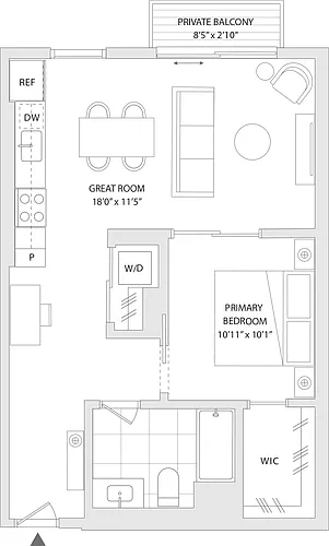 Floor plan 1 BR Z
