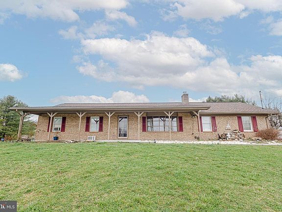 House sits on hill faces a Ridge with no other housing to the left or in front of it. A farm is across the road, that runs down to Back Creek- Share driveway with one neighbor to the right.