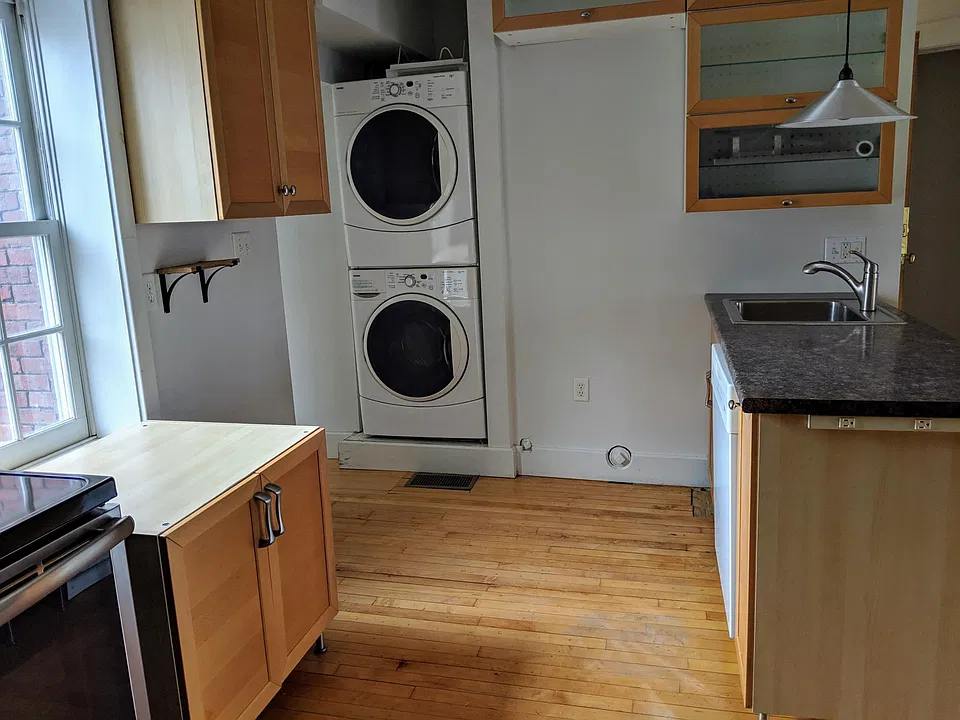 Kitchen island, laundry.