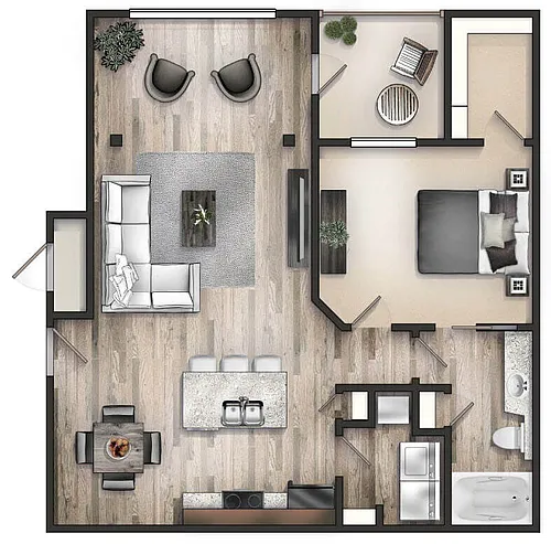 Floor plan The Congaree with Sunroom with Patio