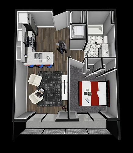 Floor plan 1 BED 1 BATH