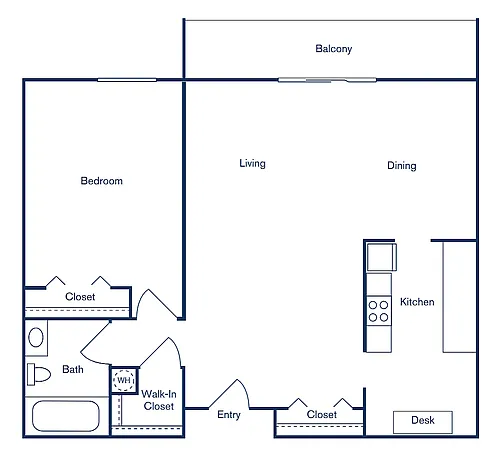 Floor plan 1x1C - (Classic)