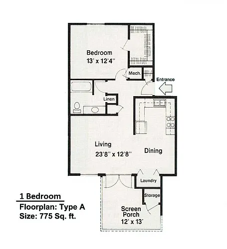Floor plan 1A - Renovated