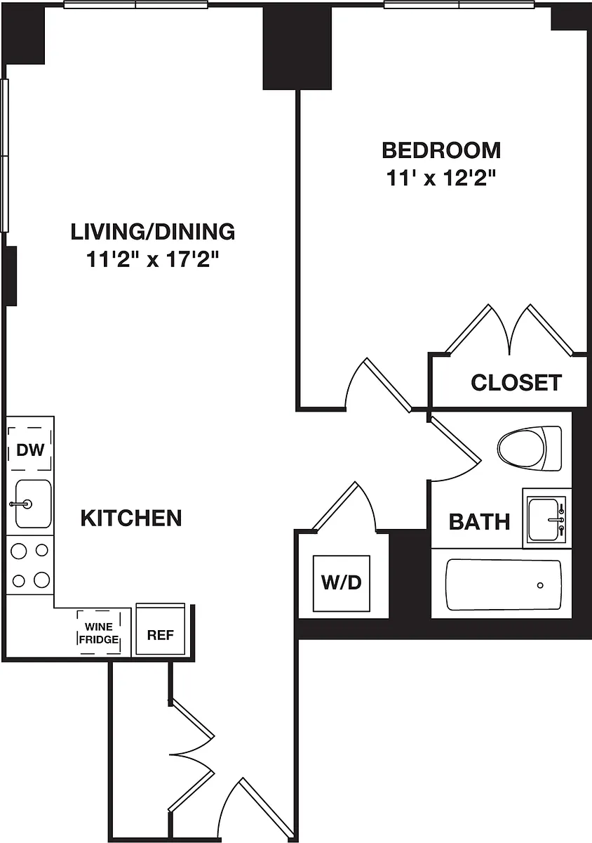 Floor plan One Bedroom B.3