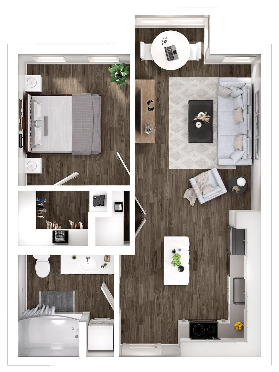 Floor plan 1 Bed 1 Bath