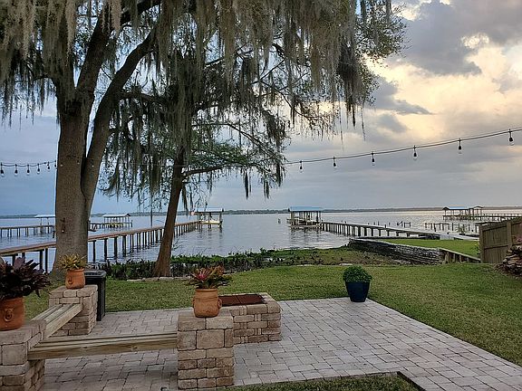 Extended patio with firepit