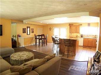 Living room, kitchen, from front door