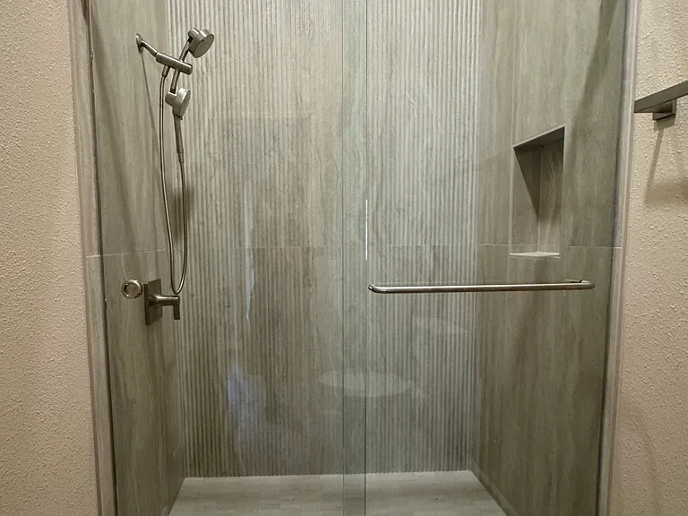 Master Bathroom, includes large linen closet (not shown in photo)