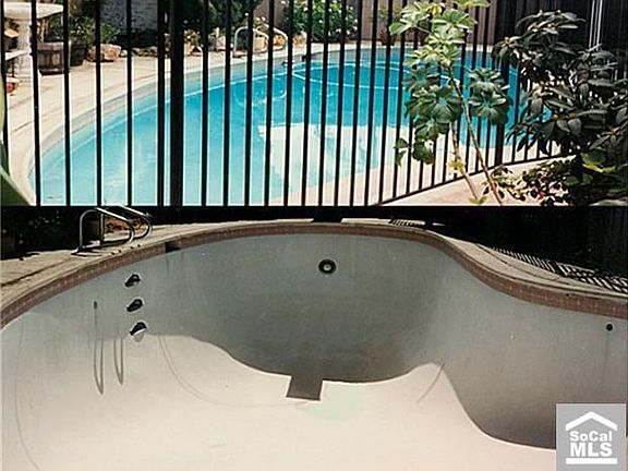 Pool is currently empty, split shot of both empty and filled