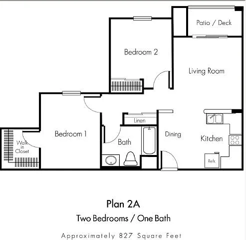 Floor plan 2Bed1Bath