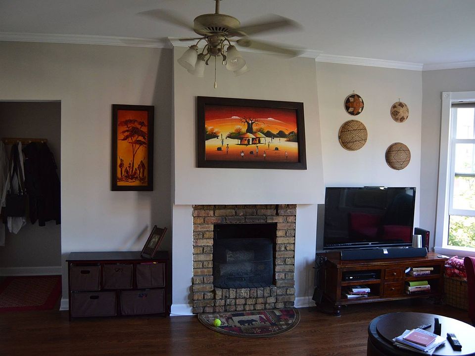 Wood burning fireplace