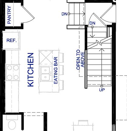 A blackline drawing of the Oak main outdoor living floorplan option by Brookfield Residential in Cal