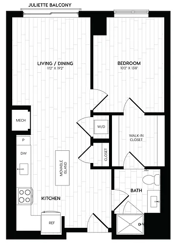 Floor plan 1 Bed/1 Bath-A9
