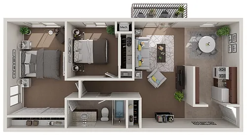 Floor plan The Maple Renovated - Two Bedroom