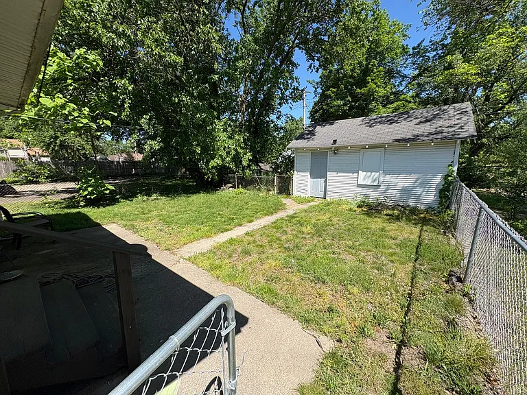 Fenced in backyard